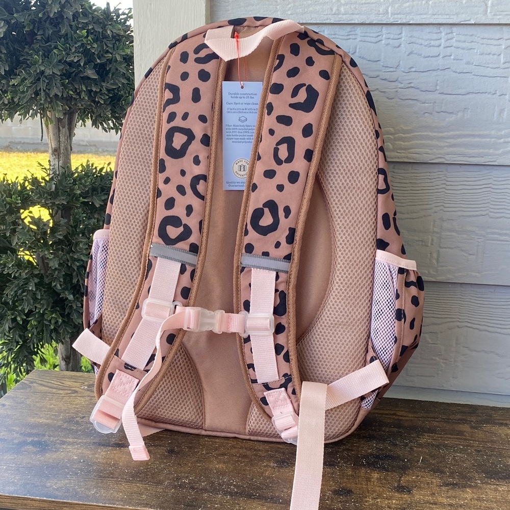 Cat & Jack Leopard Print Backpack with Pink Bows - Picture 5 of 6